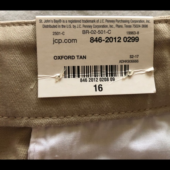 St. John's Bay Women's Khaki Capri Pants Sz 16 NWT - Picture 8 of 9